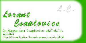 lorant csaplovics business card